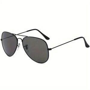 Large Black Aviator Sunglasses